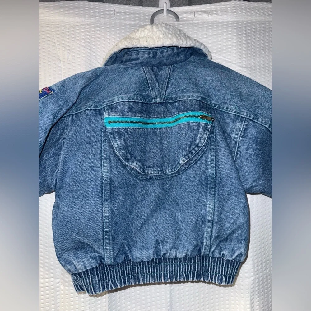 Toddler Vintage 1980s Bomber Denim Jacket Size 4T